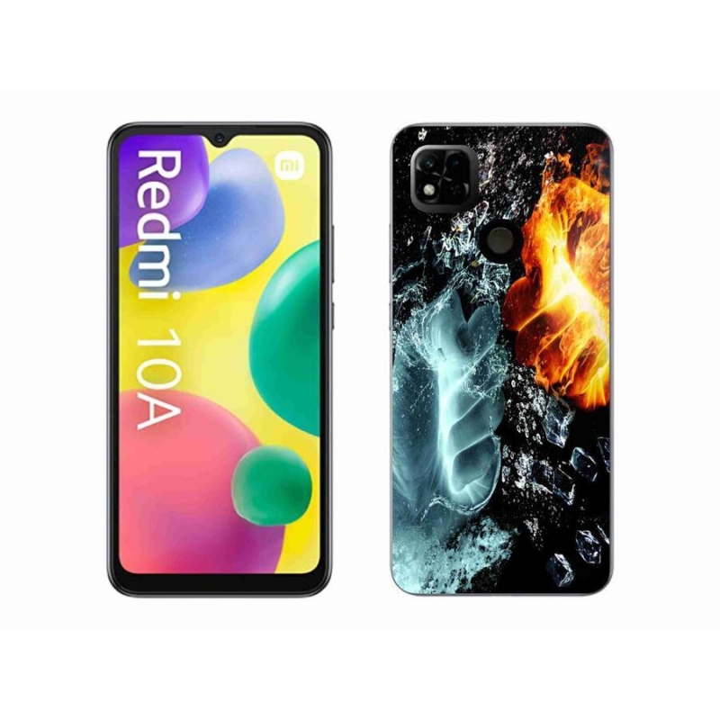 Gelový kryt mmCase na mobil Xiaomi Redmi 10A - voda a oheň