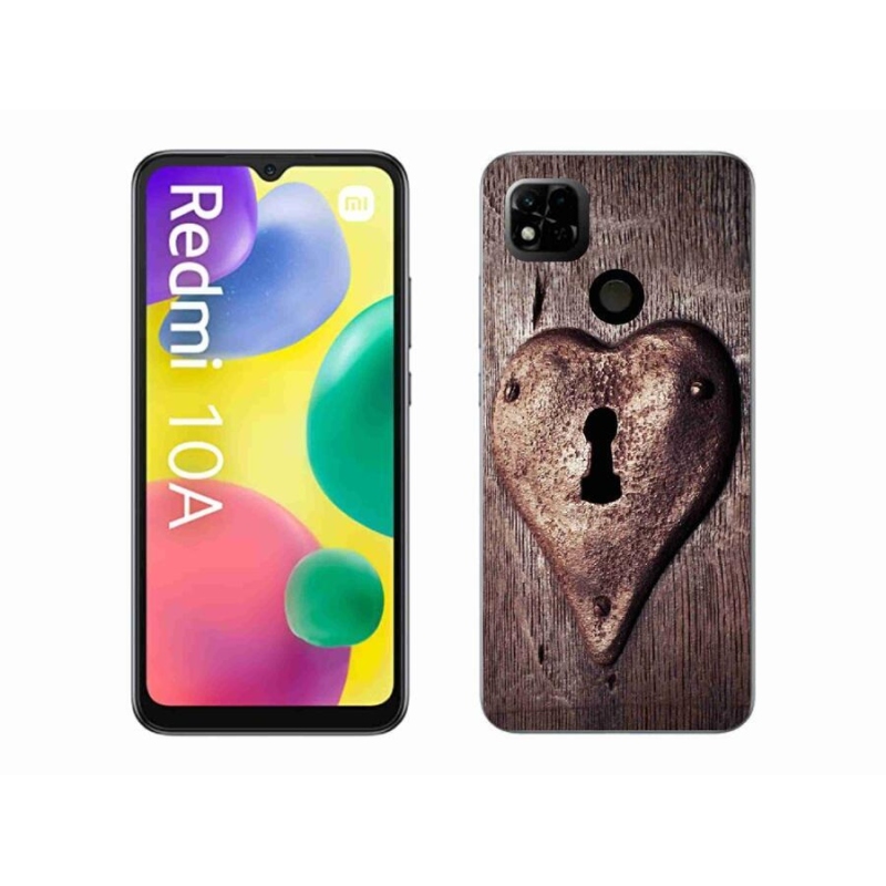 Gelový kryt mmCase na mobil Xiaomi Redmi 10A - zámek ve tvaru srdce