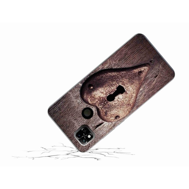 Gelový kryt mmCase na mobil Xiaomi Redmi 10A - zámek ve tvaru srdce