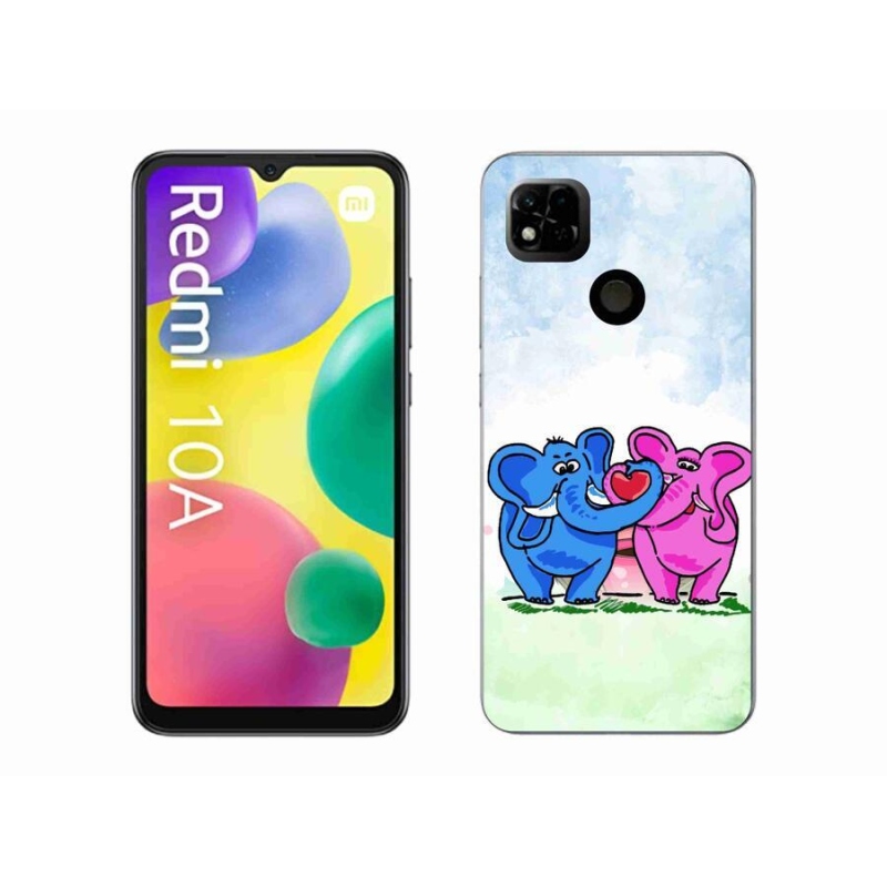 Gelový kryt mmCase na mobil Xiaomi Redmi 10A - zamilovaní sloni