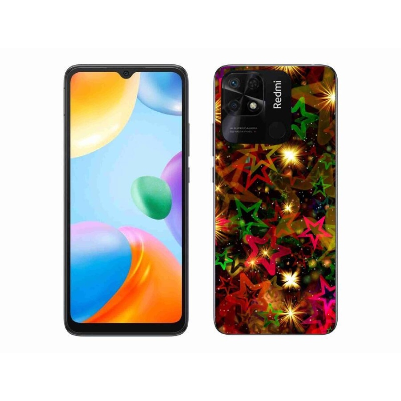 Gelový kryt mmCase na mobil Xiaomi Redmi 10C - barevné hvězdičky