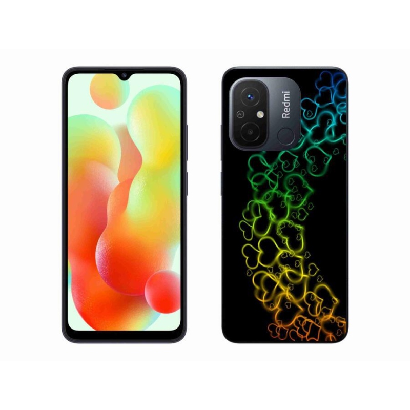 Gelový kryt mmCase na mobil Xiaomi Redmi 12C - barevná srdíčka