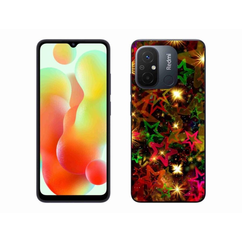 Gelový kryt mmCase na mobil Xiaomi Redmi 12C - barevné hvězdičky