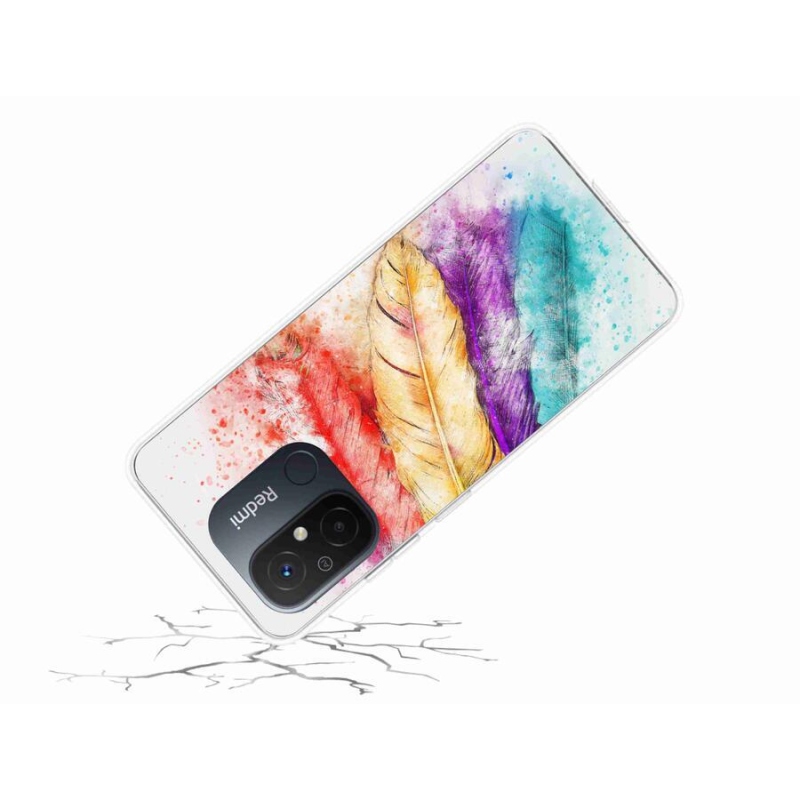 Gelový kryt mmCase na mobil Xiaomi Redmi 12C - barevné peří