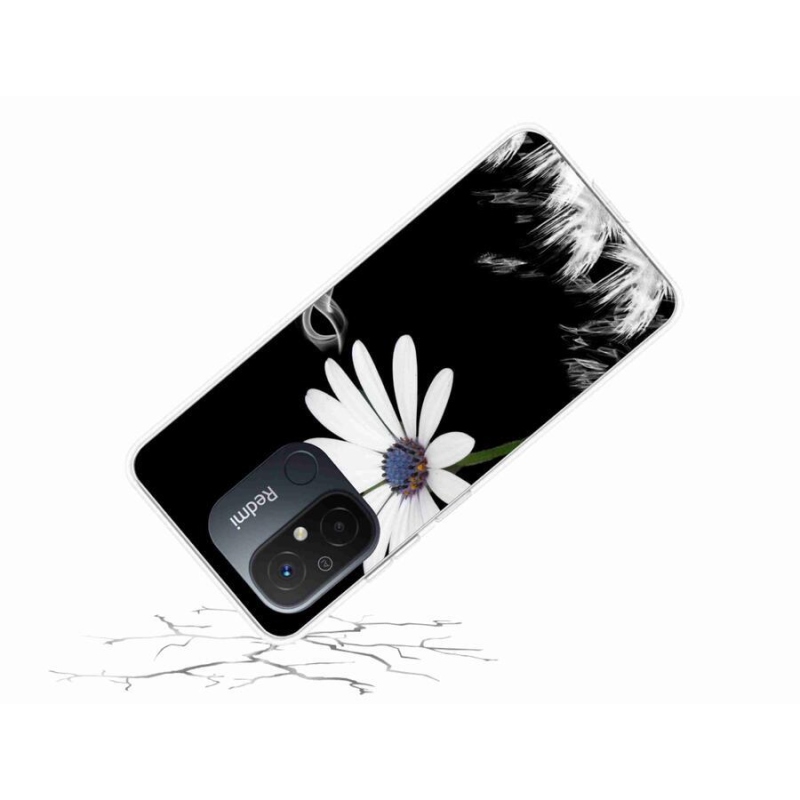 Gelový kryt mmCase na mobil Xiaomi Redmi 12C - bílá květina
