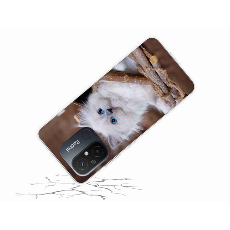 Gelový kryt mmCase na mobil Xiaomi Redmi 12C - bílé kotě