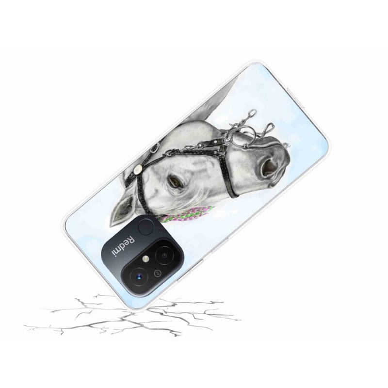 Gelový kryt mmCase na mobil Xiaomi Redmi 12C - bílý kůň 1