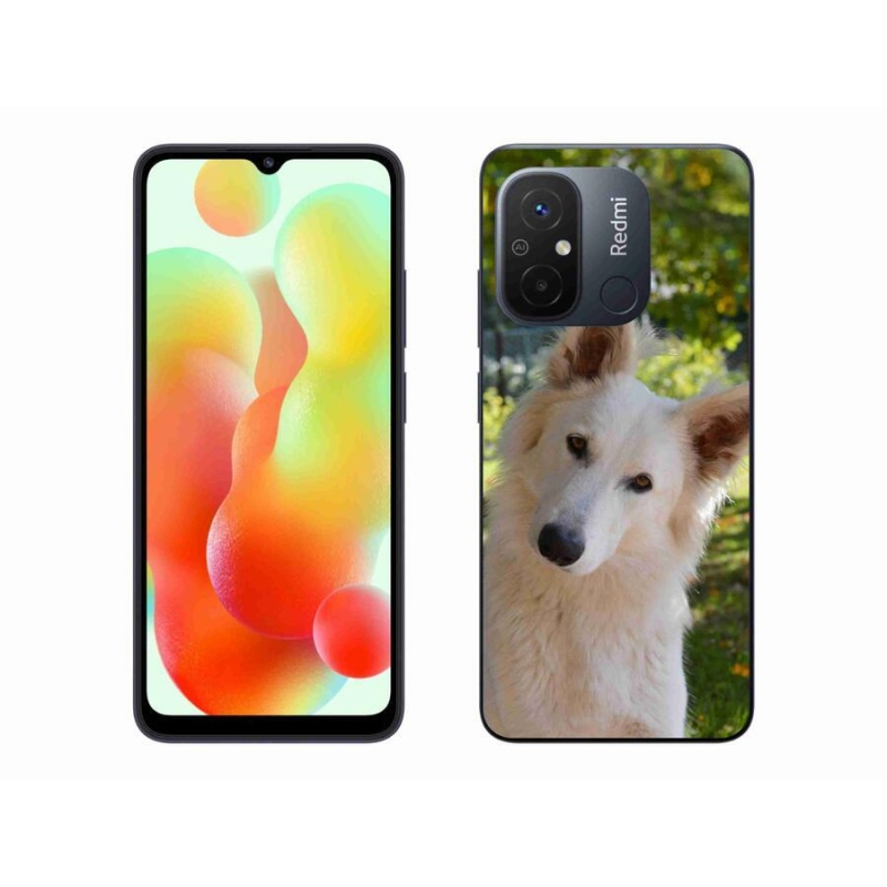 Gelový kryt mmCase na mobil Xiaomi Redmi 12C - bílý švýcarský ovčák 1