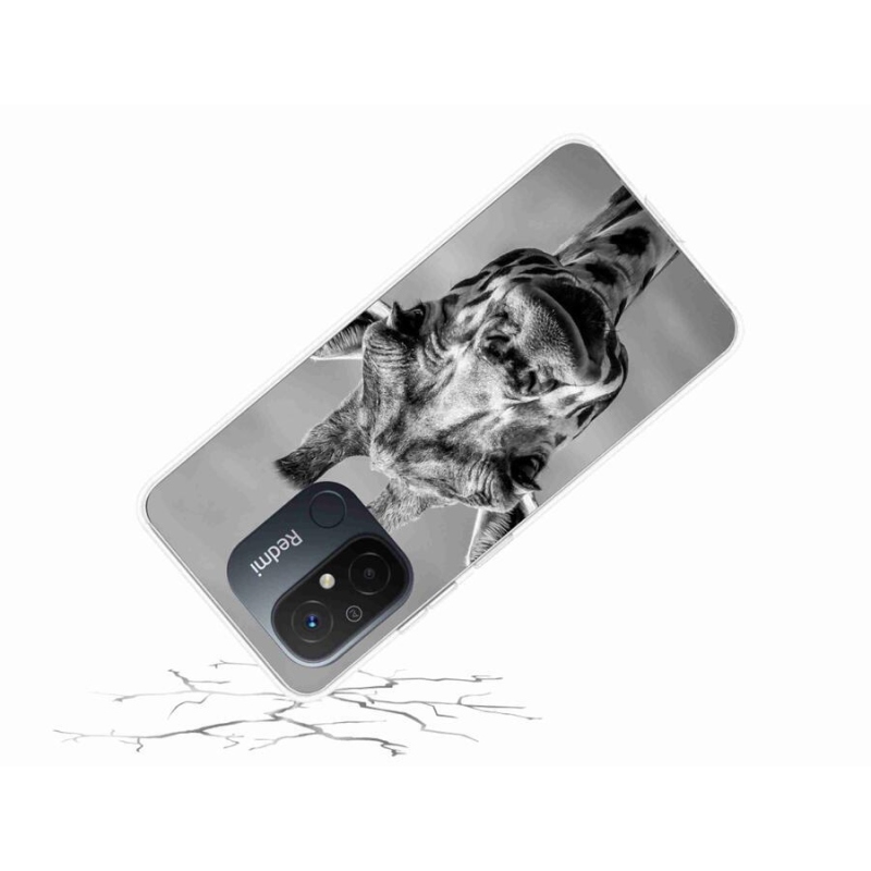 Gelový kryt mmCase na mobil Xiaomi Redmi 12C - černobílá žirafa