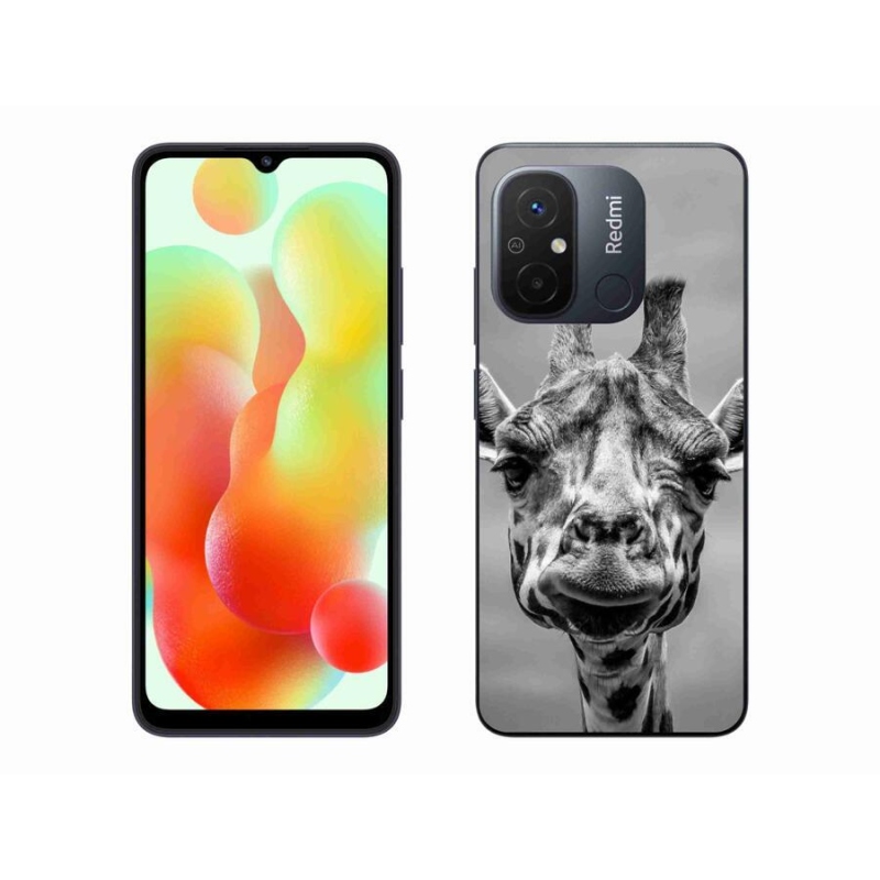 Gelový kryt mmCase na mobil Xiaomi Redmi 12C - černobílá žirafa