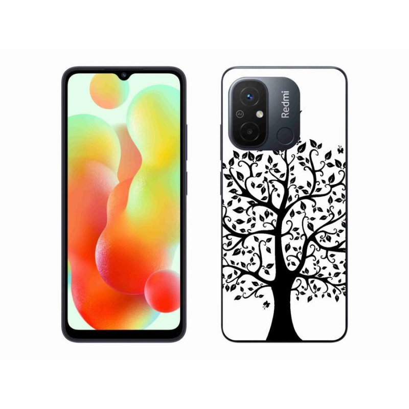 Gelový kryt mmCase na mobil Xiaomi Redmi 12C - černobílý strom