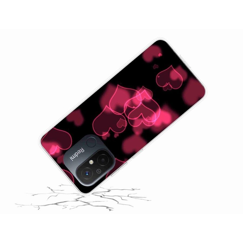Gelový kryt mmCase na mobil Xiaomi Redmi 12C - červená srdíčka