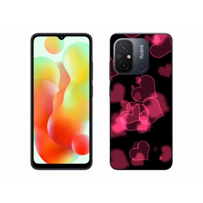 Gelový kryt mmCase na mobil Xiaomi Redmi 12C - červená srdíčka