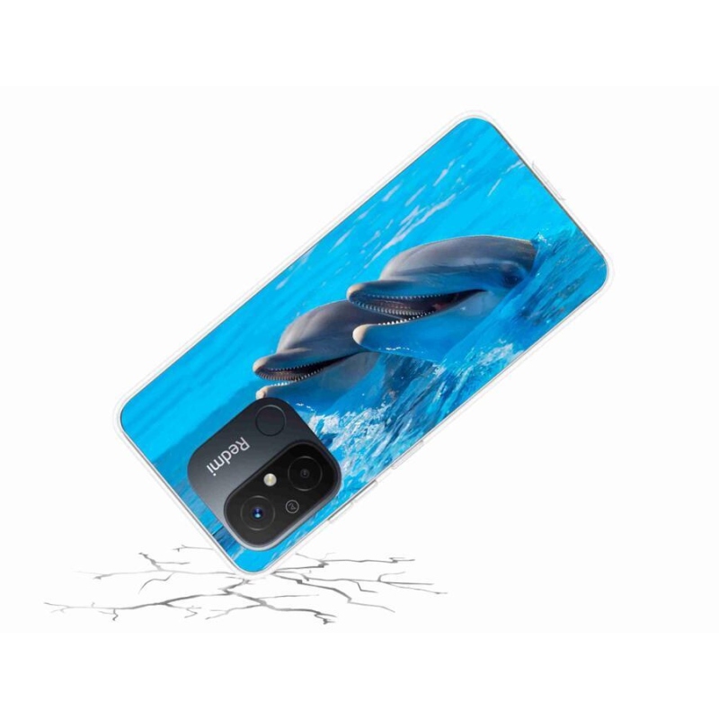 Gelový kryt mmCase na mobil Xiaomi Redmi 12C - delfíni
