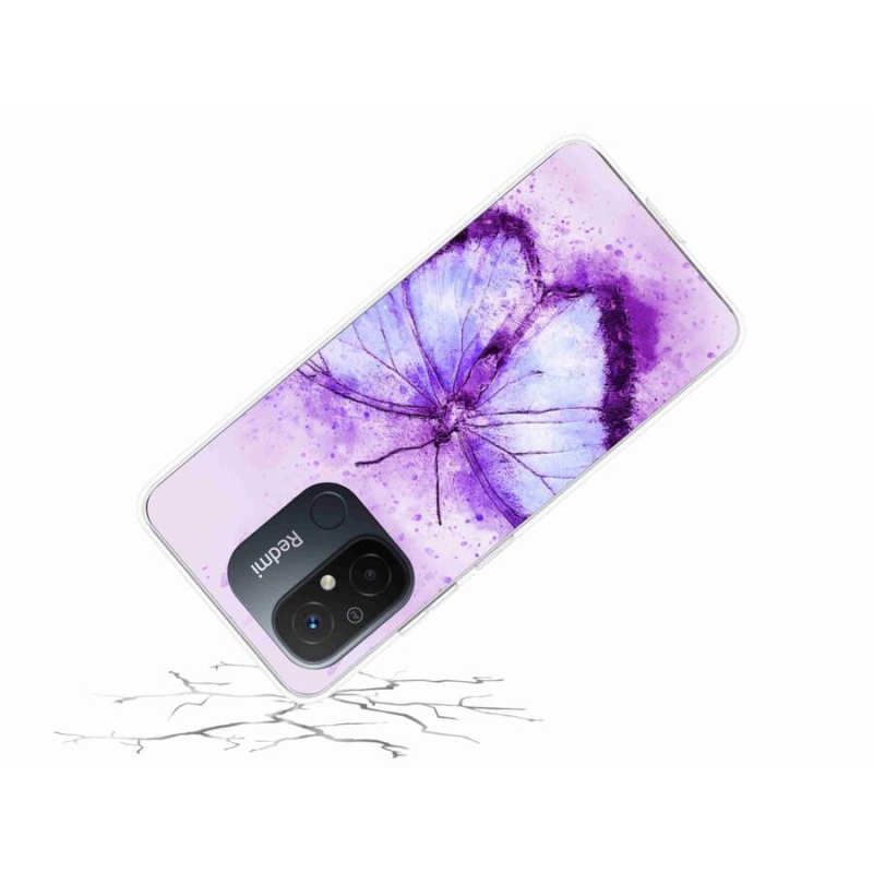 Gelový kryt mmCase na mobil Xiaomi Redmi 12C - fialový motýl