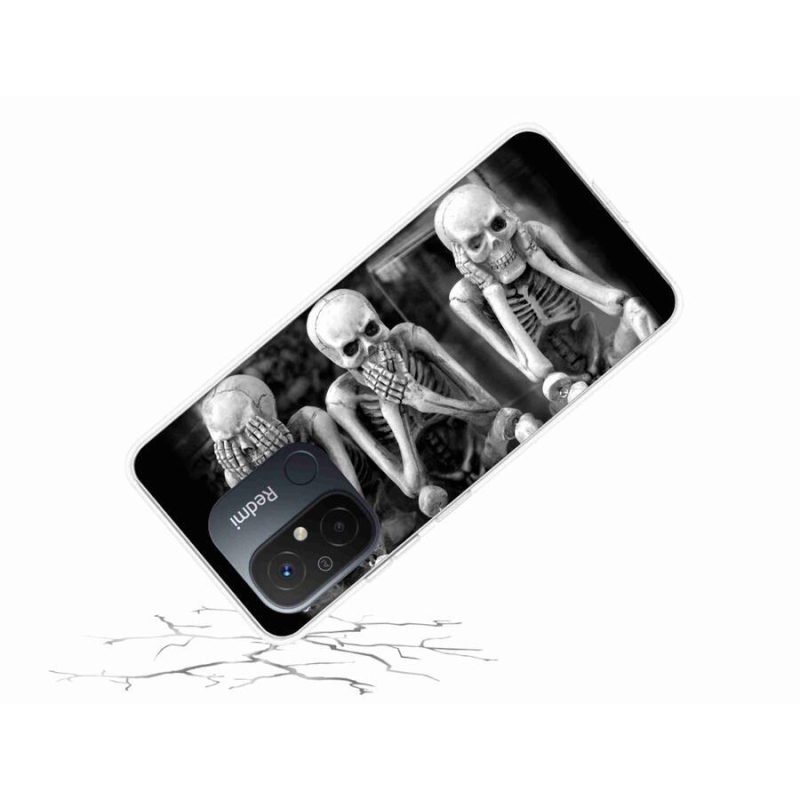 Gelový kryt mmCase na mobil Xiaomi Redmi 12C - kostlivci