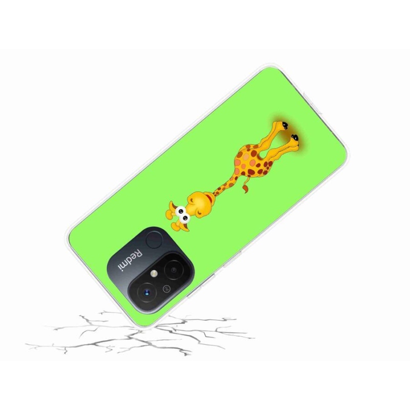 Gelový kryt mmCase na mobil Xiaomi Redmi 12C - kreslená žirafa
