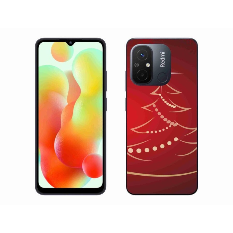 Gelový kryt mmCase na mobil Xiaomi Redmi 12C - kreslený vánoční stromek