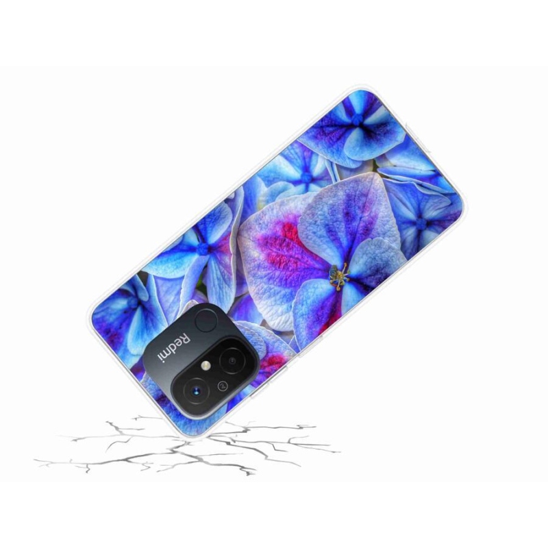 Gelový kryt mmCase na mobil Xiaomi Redmi 12C - modré květy 1