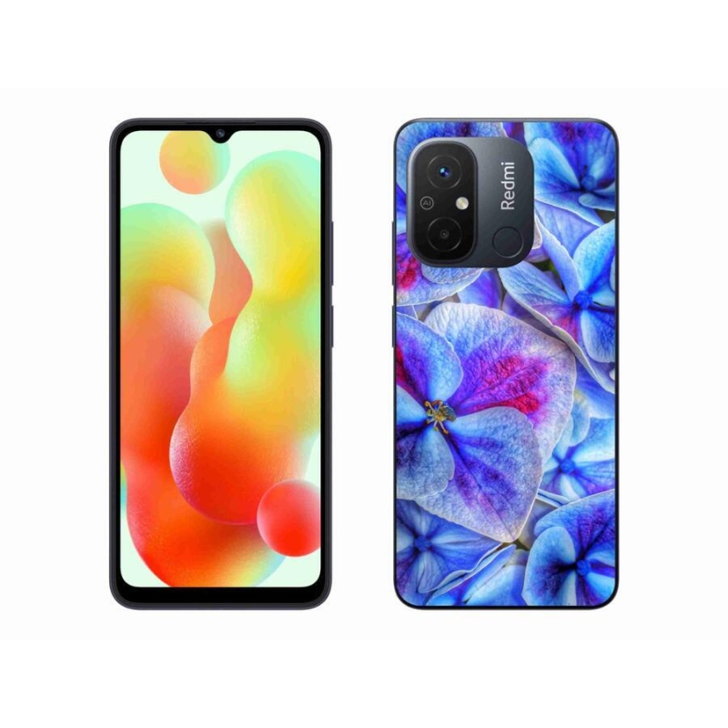 Gelový kryt mmCase na mobil Xiaomi Redmi 12C - modré květy 1