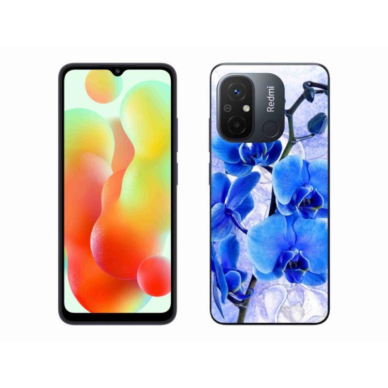 Gelový kryt mmCase na mobil Xiaomi Redmi 12C - modré květy
