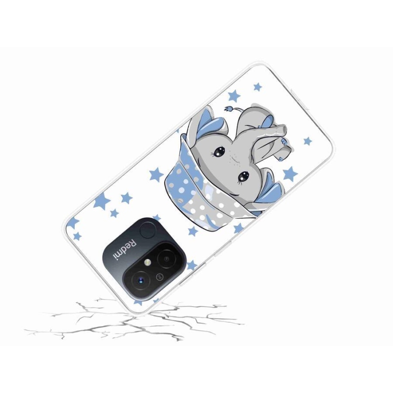 Gelový kryt mmCase na mobil Xiaomi Redmi 12C - modrý slon