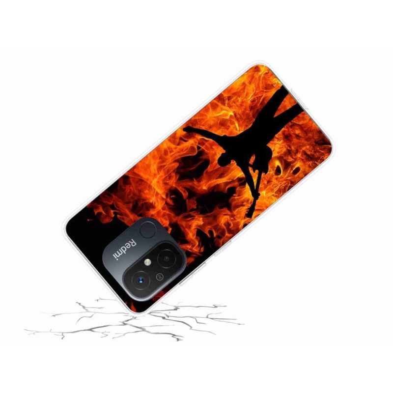 Gelový kryt mmCase na mobil Xiaomi Redmi 12C - muzikant a oheň