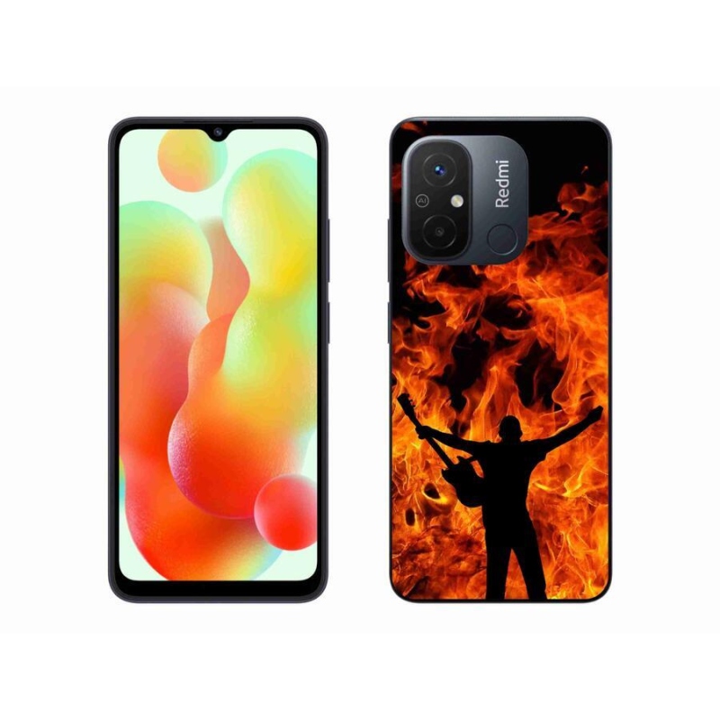 Gelový kryt mmCase na mobil Xiaomi Redmi 12C - muzikant a oheň