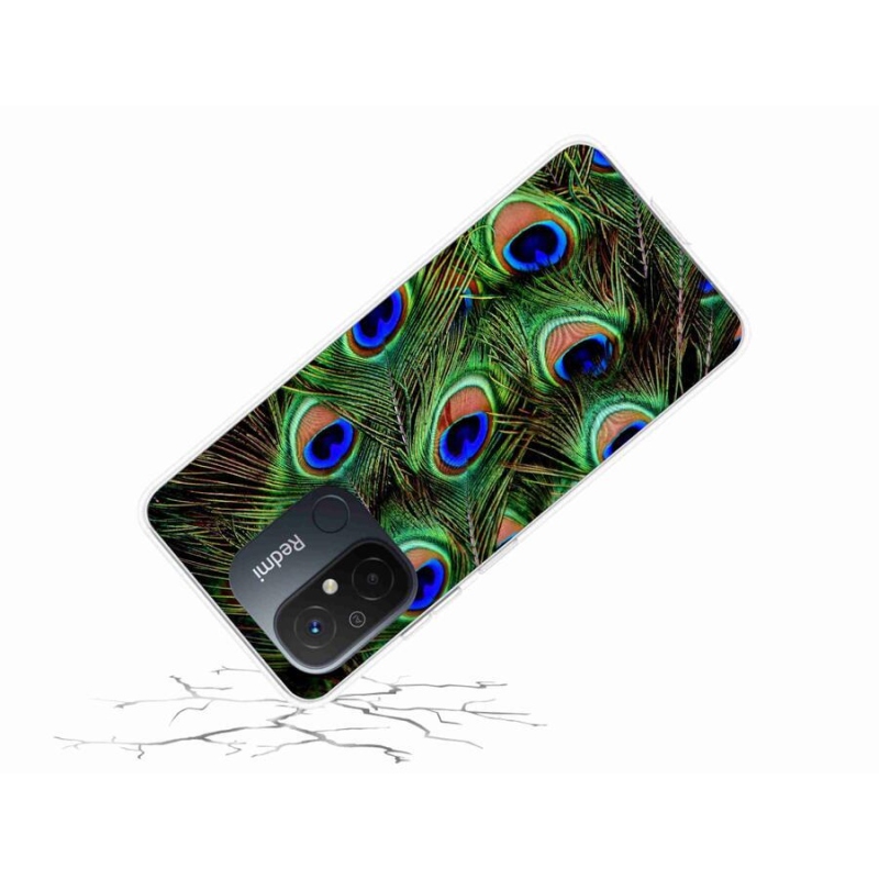 Gelový kryt mmCase na mobil Xiaomi Redmi 12C - paví peří