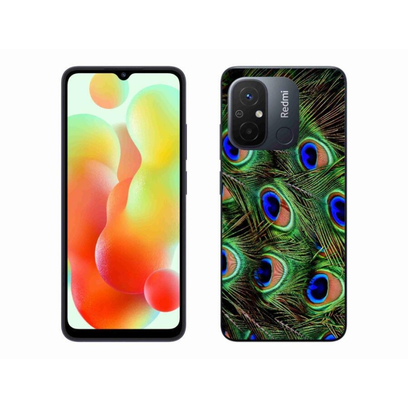 Gelový kryt mmCase na mobil Xiaomi Redmi 12C - paví peří