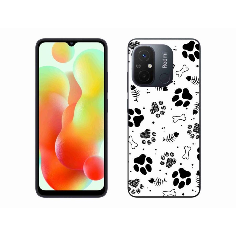 Gelový kryt mmCase na mobil Xiaomi Redmi 12C - psí tlapky 1