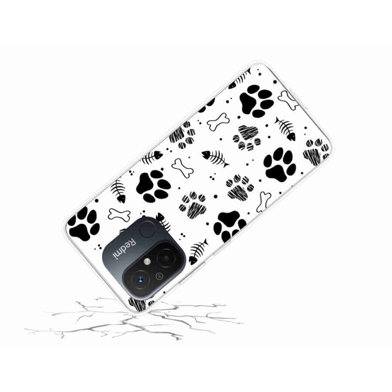 Gelový kryt mmCase na mobil Xiaomi Redmi 12C - psí tlapky 1