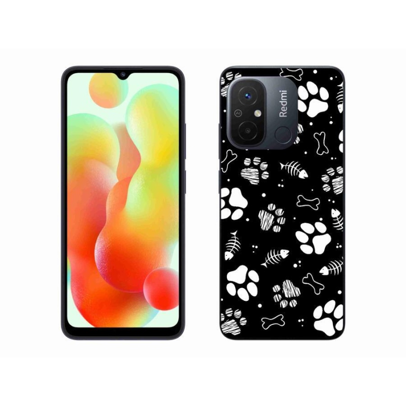 Gelový kryt mmCase na mobil Xiaomi Redmi 12C - psí tlapky