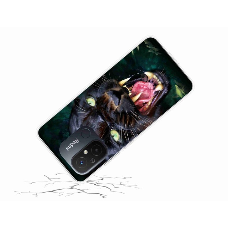Gelový kryt mmCase na mobil Xiaomi Redmi 12C - rozzuřený černý panter