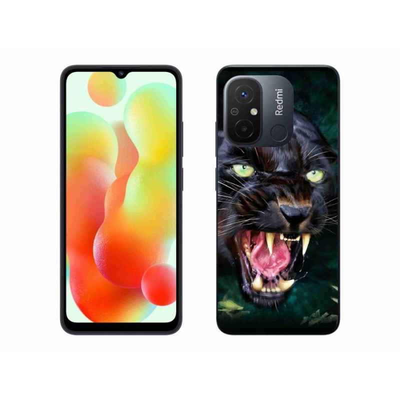 Gelový kryt mmCase na mobil Xiaomi Redmi 12C - rozzuřený černý panter