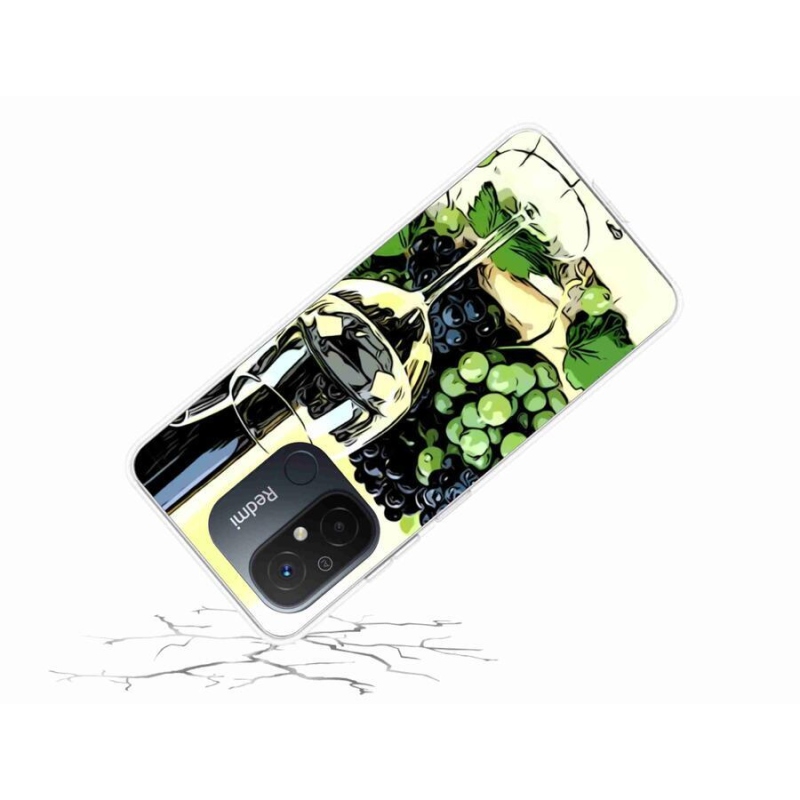 Gelový kryt mmCase na mobil Xiaomi Redmi 12C - sklenka vína