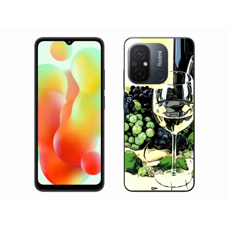 Gelový kryt mmCase na mobil Xiaomi Redmi 12C - sklenka vína