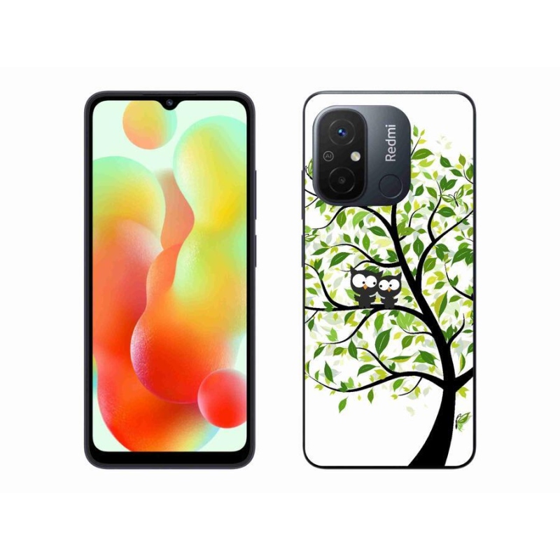 Gelový kryt mmCase na mobil Xiaomi Redmi 12C - sovičky na stromě