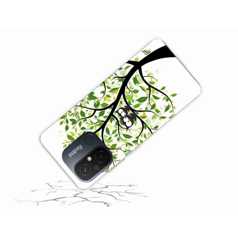 Gelový kryt mmCase na mobil Xiaomi Redmi 12C - sovičky na stromě