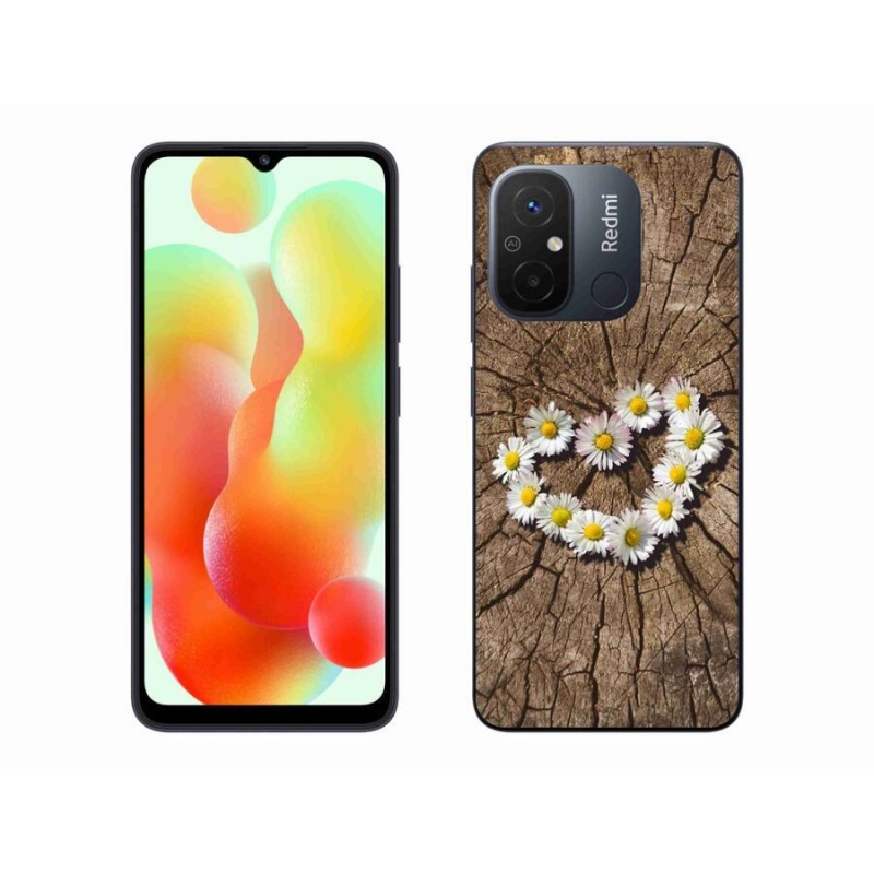 Gelový kryt mmCase na mobil Xiaomi Redmi 12C - srdce z kopretin