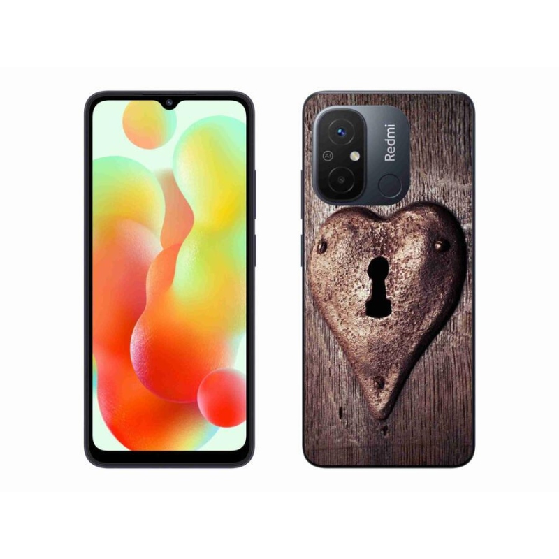 Gelový kryt mmCase na mobil Xiaomi Redmi 12C - zámek ve tvaru srdce