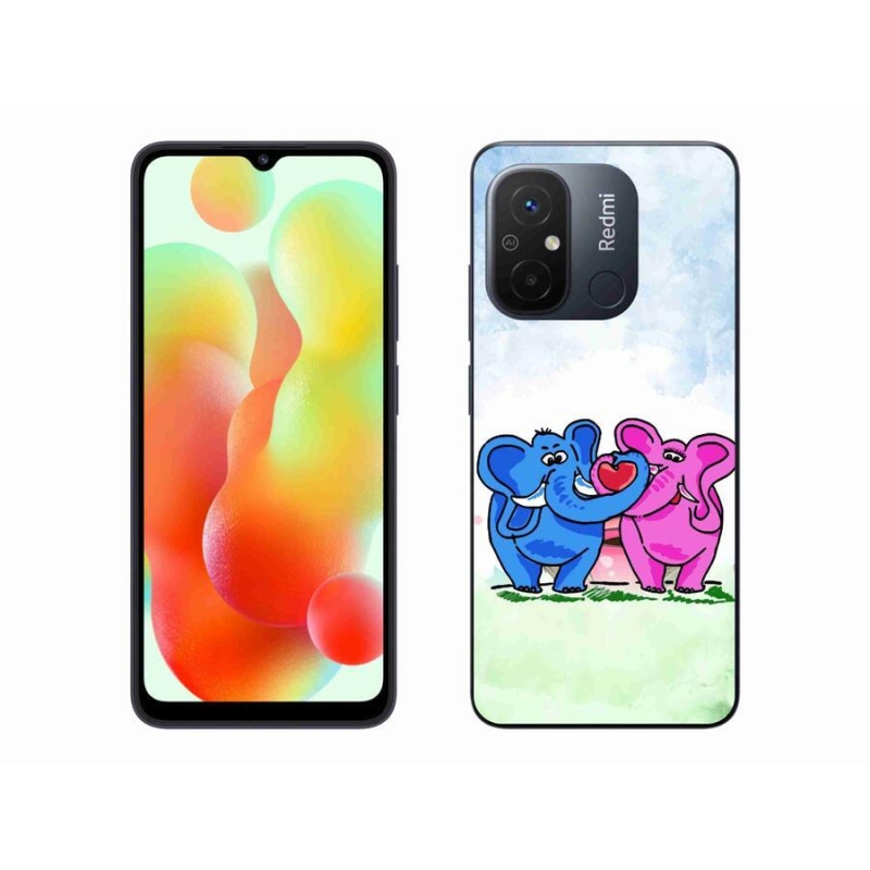 Gelový kryt mmCase na mobil Xiaomi Redmi 12C - zamilovaní sloni