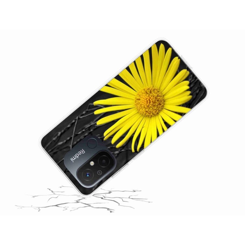 Gelový kryt mmCase na mobil Xiaomi Redmi 12C - žlutá květina