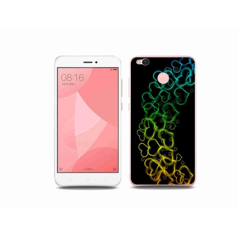 Gelový kryt mmCase na mobil Xiaomi Redmi 4X - barevná srdíčka
