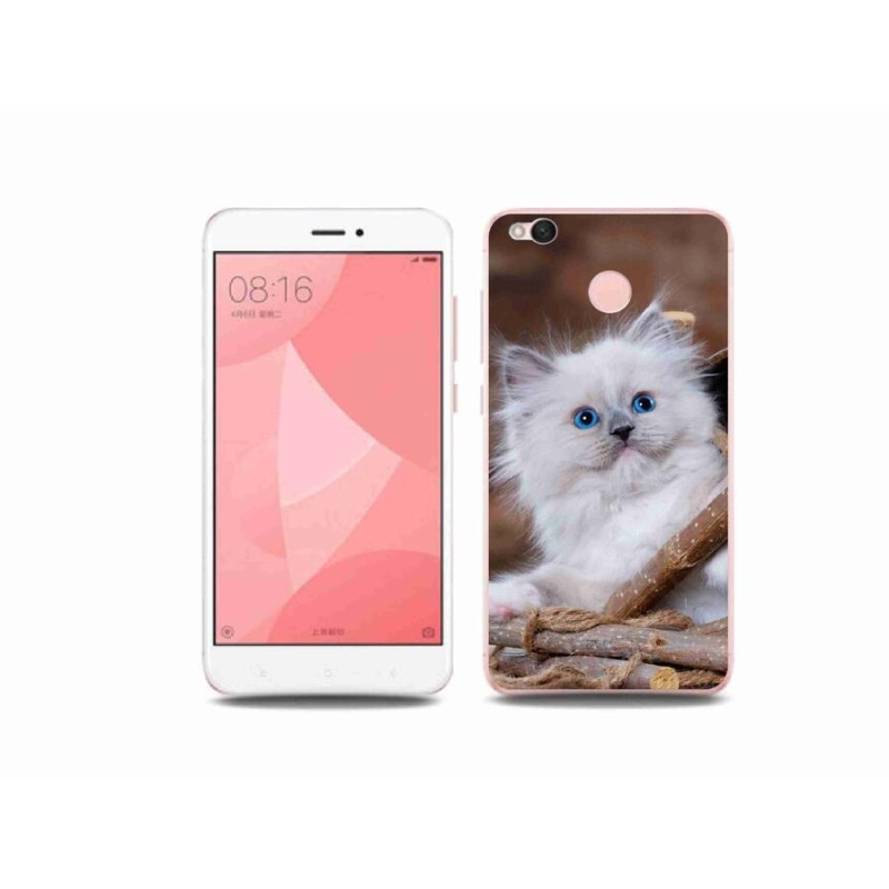 Gelový kryt mmCase na mobil Xiaomi Redmi 4X - bílé kotě