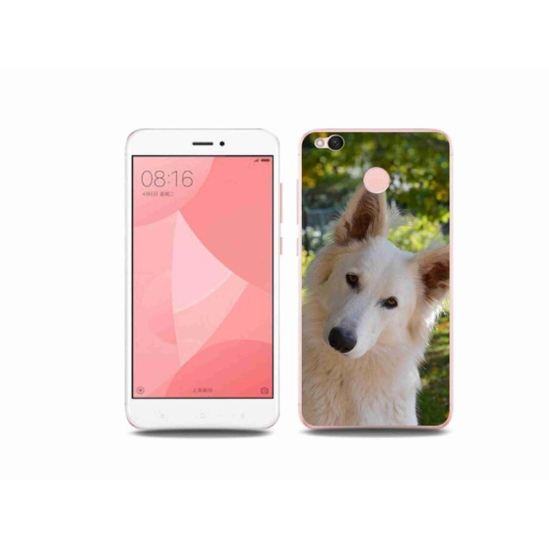 Gelový kryt mmCase na mobil Xiaomi Redmi 4X - bílý švýcarský ovčák 1