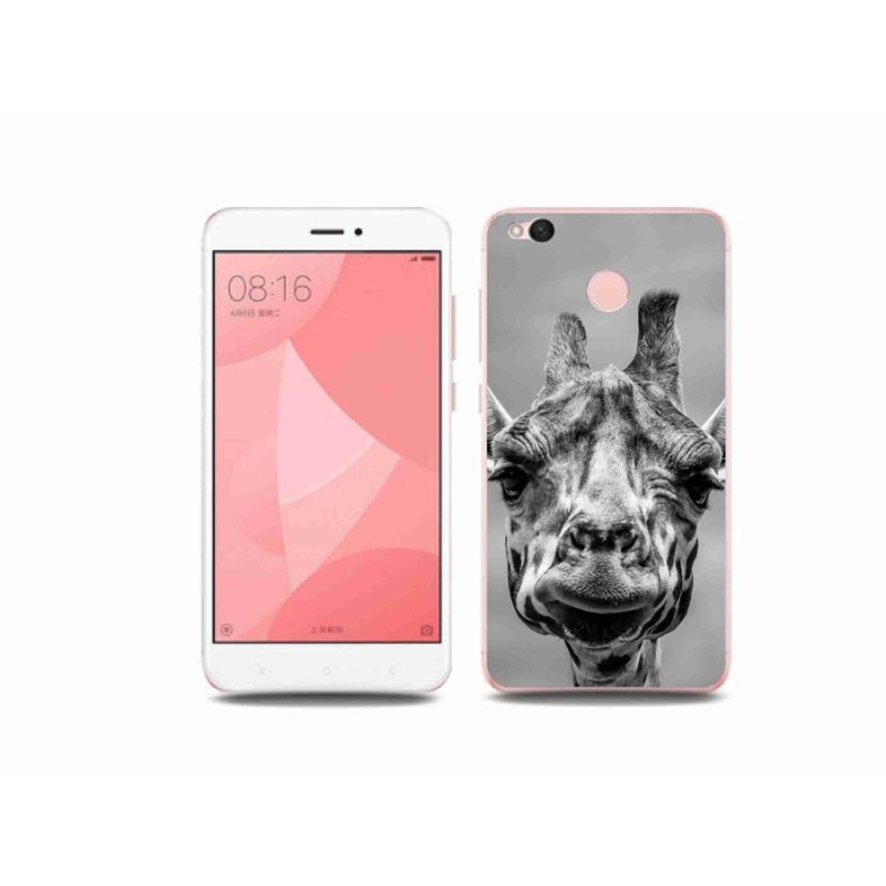 Gelový kryt mmCase na mobil Xiaomi Redmi 4X - černobílá žirafa