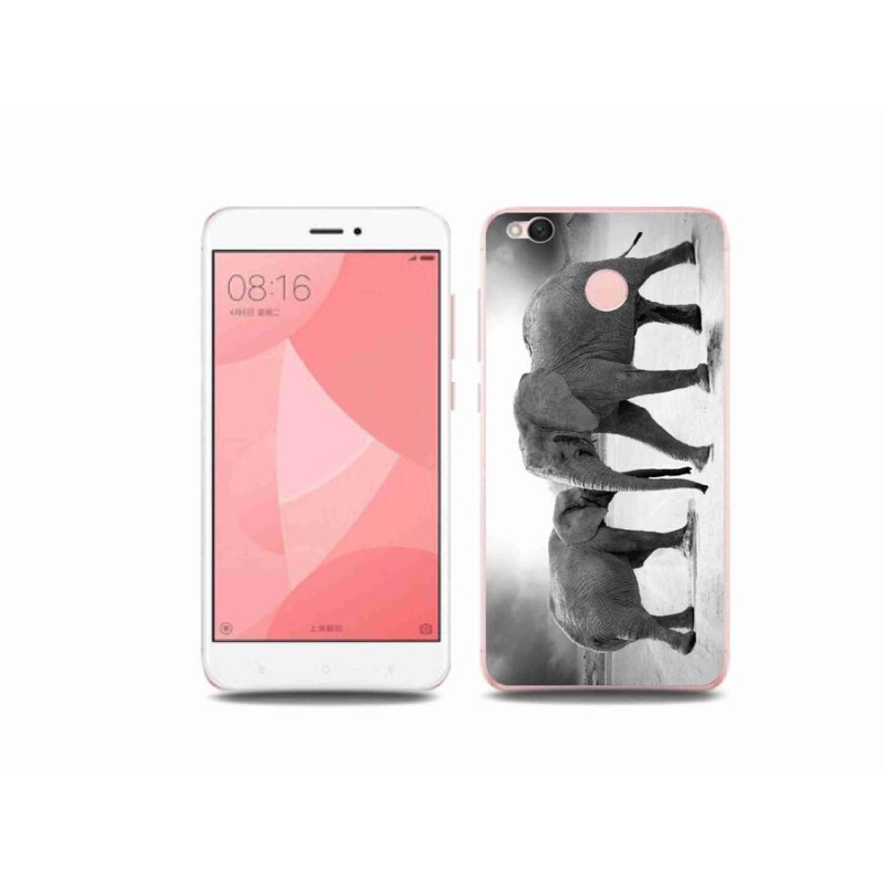 Gelový kryt mmCase na mobil Xiaomi Redmi 4X - černobílí sloni