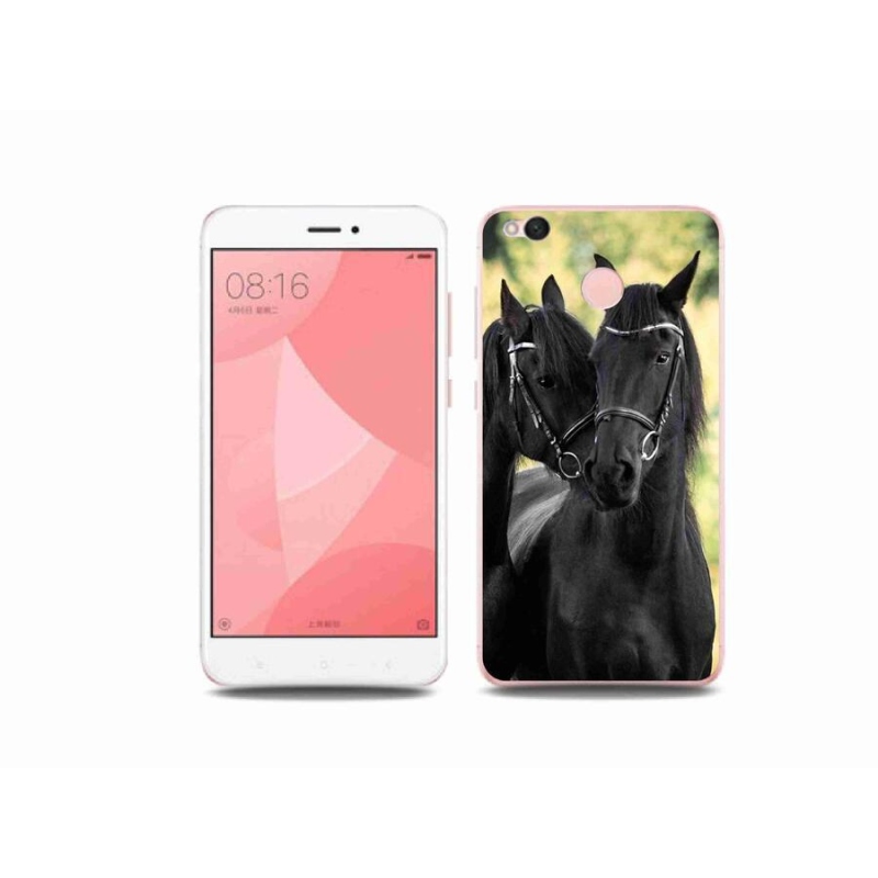 Gelový kryt mmCase na mobil Xiaomi Redmi 4X - dva černí koně
