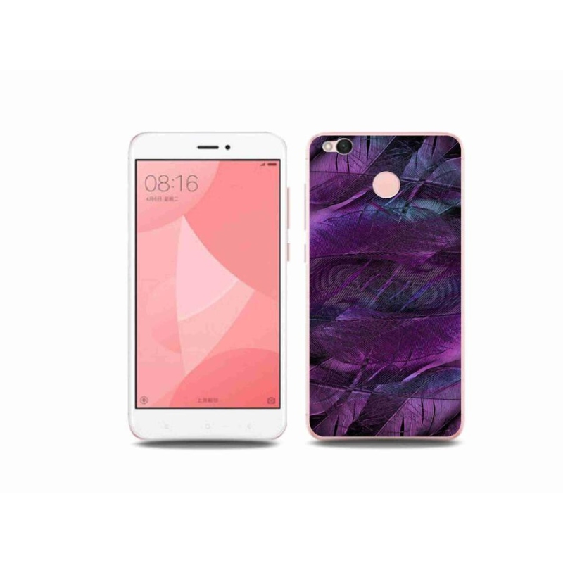 Gelový kryt mmCase na mobil Xiaomi Redmi 4X - fialová pírka